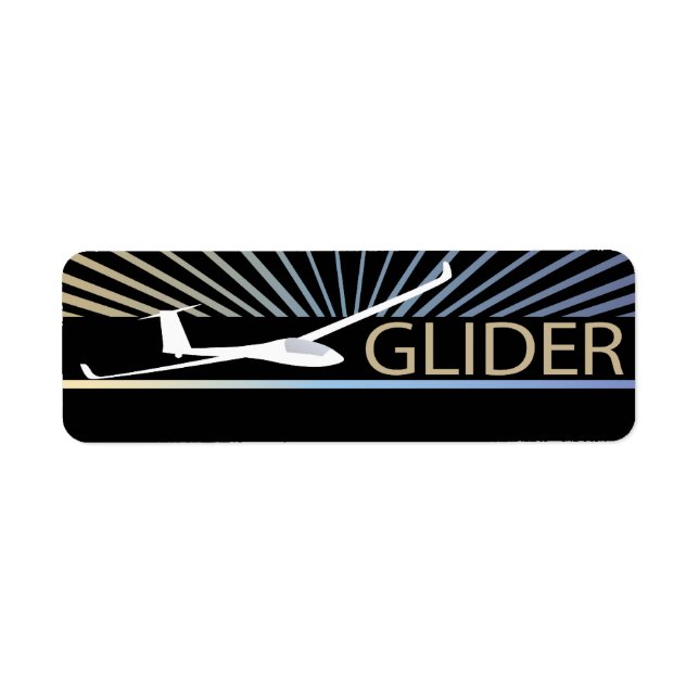 Glider Sailplane Aircraft Label (Front)