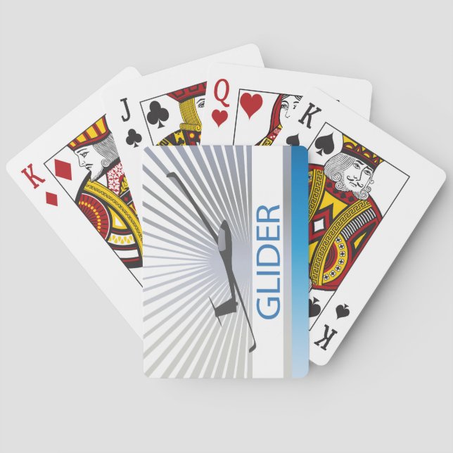 Glider Sailplane Aircraft Poker Cards (Back)