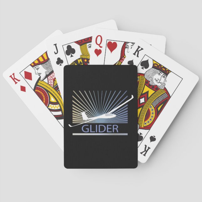 Glider Sailplane Aircraft Poker Cards (Back)
