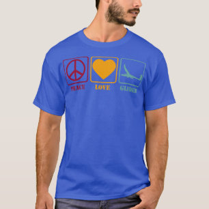 Glider Soaring Gliding Peace Love Retro Gift Idea  T-Shirt