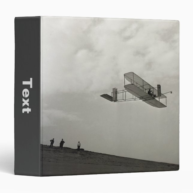 Glider Test Flight Aviation Wright Brothers 3 Ring Binder (Front/Spine)
