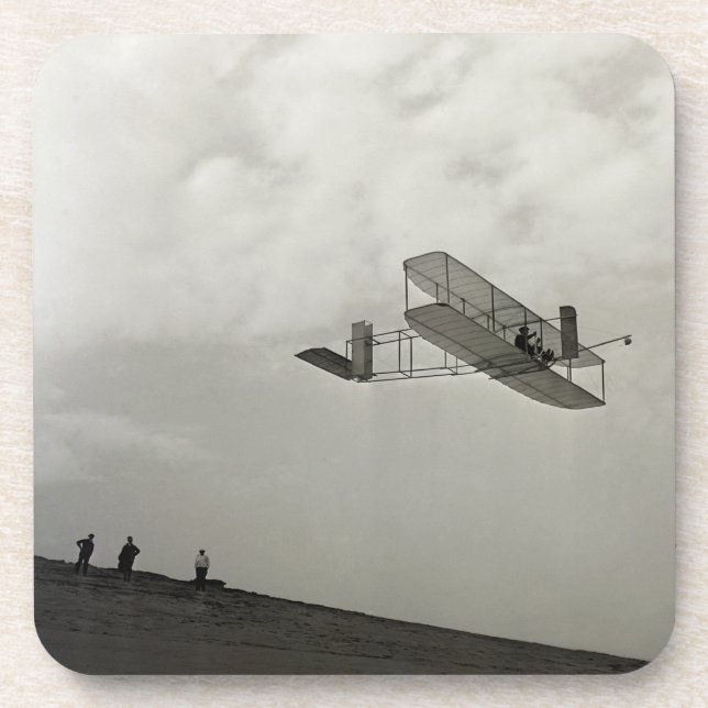 Glider Test Flight Aviation Wright Brothers Beverage Coaster (Front)