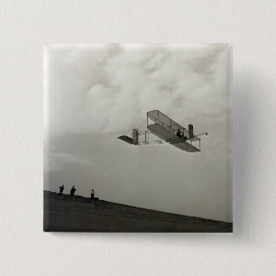 Glider Test Flight Aviation Wright Brothers Button