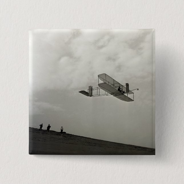 Glider Test Flight Aviation Wright Brothers Button (Front)