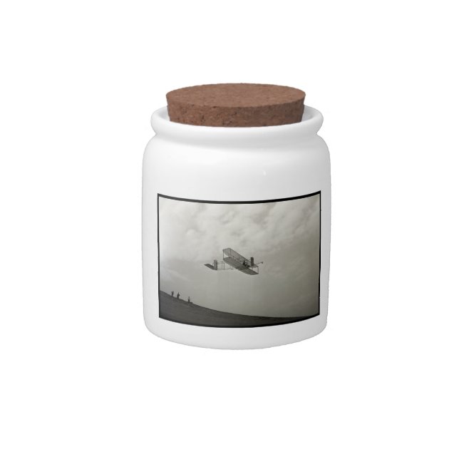 Glider Test Flight Aviation Wright Brothers Candy Jar (Front)