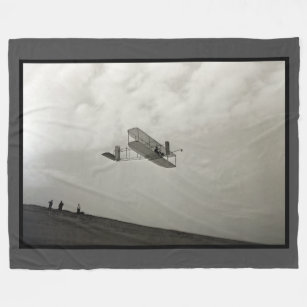 Glider Test Flight Aviation Wright Brothers Fleece Blanket