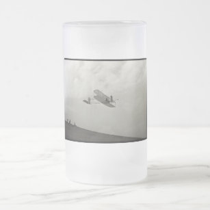 Glider Test Flight Aviation Wright Brothers Frosted Glass Beer Mug