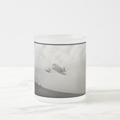 Glider Test Flight Aviation Wright Brothers Frosted Glass Coffee Mug