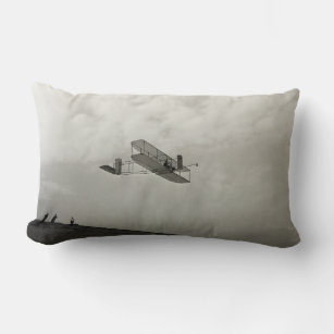 Glider Test Flight Aviation Wright Brothers Lumbar Pillow