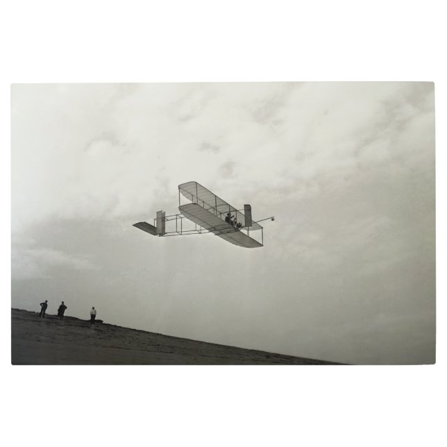 Glider Test Flight Aviation Wright Brothers Metal Print (Front)
