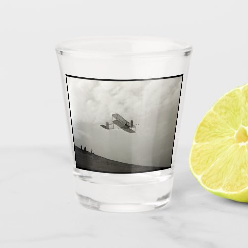 Glider Test Flight Aviation Wright Brothers Shot Glass