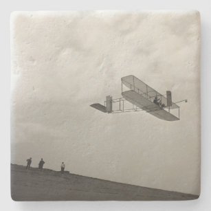 Glider Test Flight Aviation Wright Brothers Stone Coaster