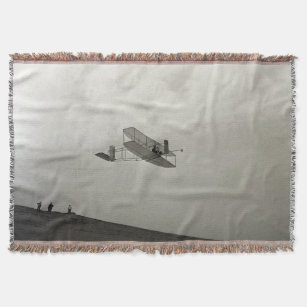 Glider Test Flight Aviation Wright Brothers Throw Blanket