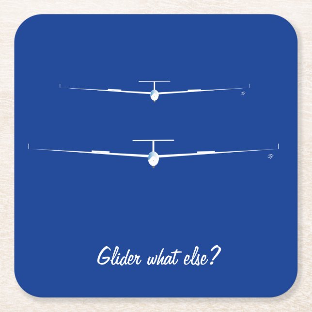 Glider - What else? Square Paper Coaster (Front)