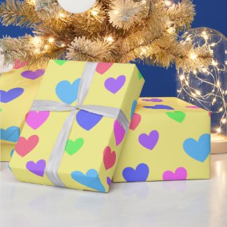 Gliding Hearts - Assorted Pastel Colors, Yellow