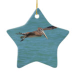 Gliding Pelican Ceramic Ornament