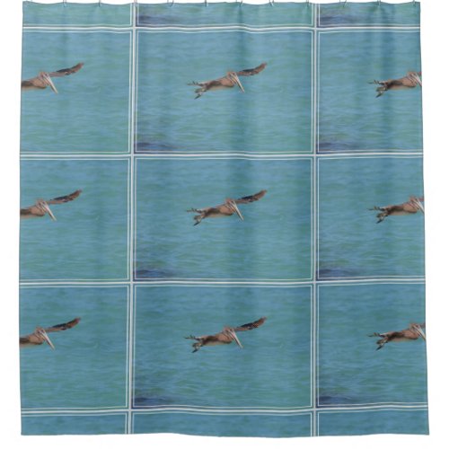 Gliding Pelican Shower Curtain