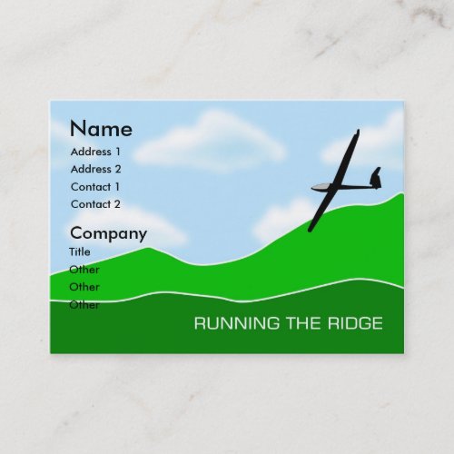 Gliding - Running the Ridge Gliding Chubby Business Card Templates
