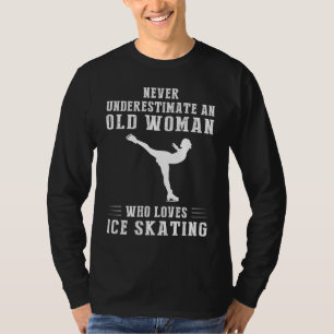 Gliding Through Laughter: Old Mans Ice-Skating Ski T-Shirt