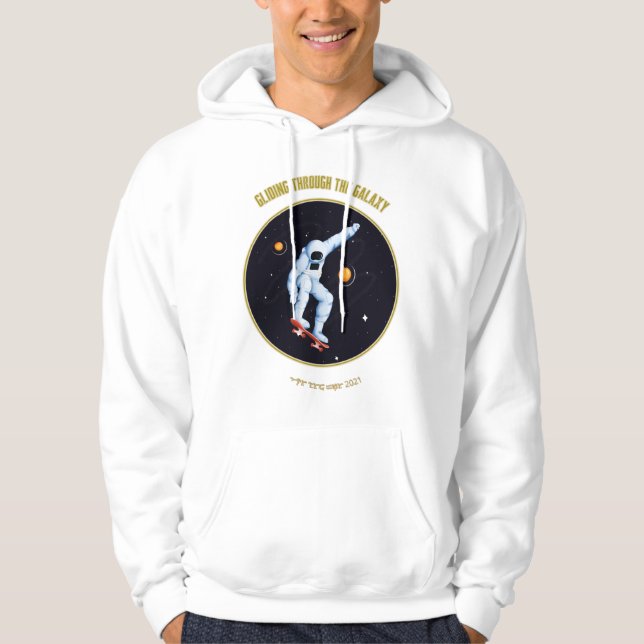 Gliding Through The Galaxy Unisex Retro Hoodie (Front)