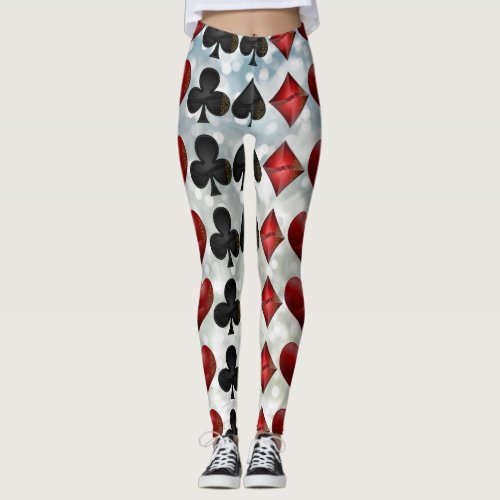 Glimmer Designs Playing Card Suit Print Leggings