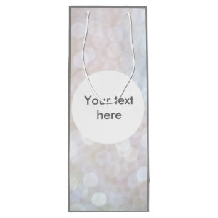 Glimmer Lights Gray White Wine Bottle Gift Bag