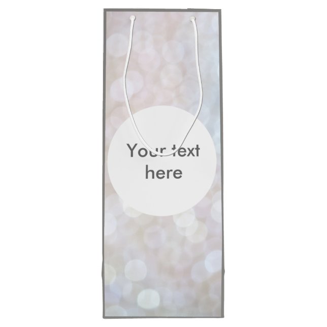 Glimmer Lights Gray White Wine Bottle Gift Bag (Back)