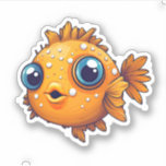 Glimmer the Golden Pufferfish Sticker