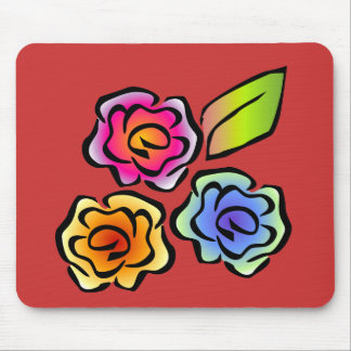 Glimmericks Floral 3 Red Mouse Pad