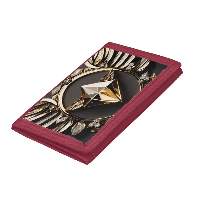 **"Glimmering Memories: The Diamond Design Photo W Trifold Wallet (Bottom)