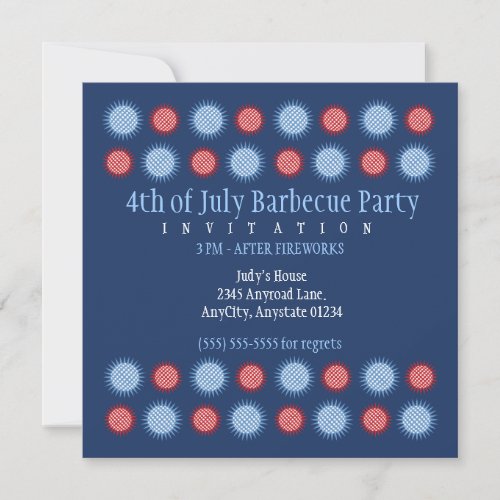 Glimmering Stars Fourth of July Party Invitations