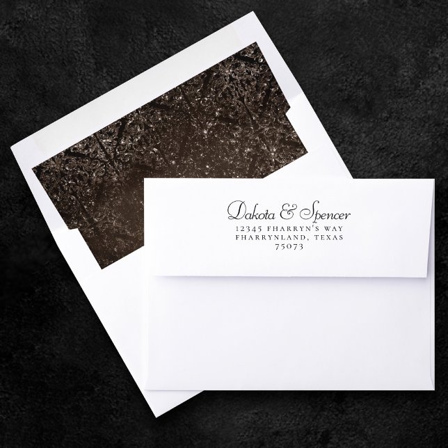Glimmery Bronze Grunge | Rich Brown Glam Damask Envelope Liner (Creator Uploaded)