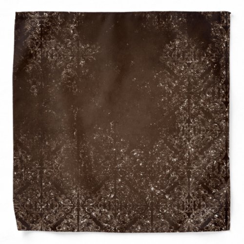 Glimmery Brown Grunge  Gorgeous Bronze Damask Bandana