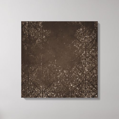 Glimmery Brown Grunge  Gorgeous Bronze Damask Canvas Print