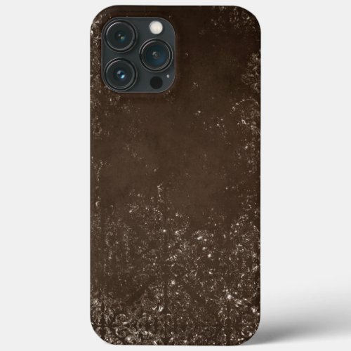 Glimmery Brown Grunge  Gorgeous Bronze Damask iPhone 13 Pro Max Case