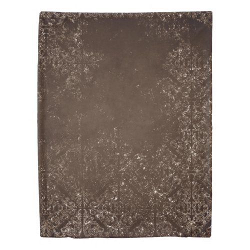 Glimmery Brown Grunge  Gorgeous Bronze Damask Duvet Cover