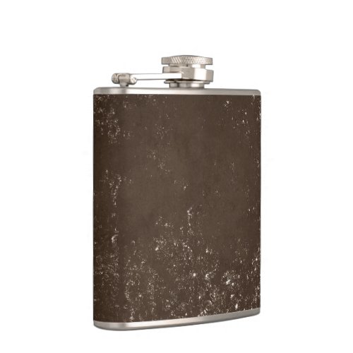 Glimmery Brown Grunge  Gorgeous Bronze Damask Flask