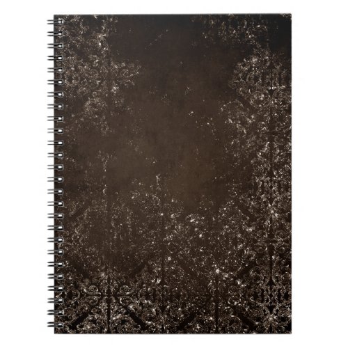 Glimmery Brown Grunge  Gorgeous Bronze Damask Notebook