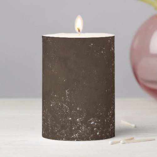 Glimmery Brown Grunge  Gorgeous Bronze Damask Pillar Candle