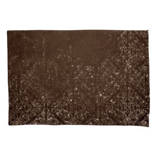 Glimmery Brown Grunge  Gorgeous Bronze Damask Pillow Case