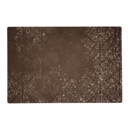 Glimmery Brown Grunge  Gorgeous Bronze Damask Placemat