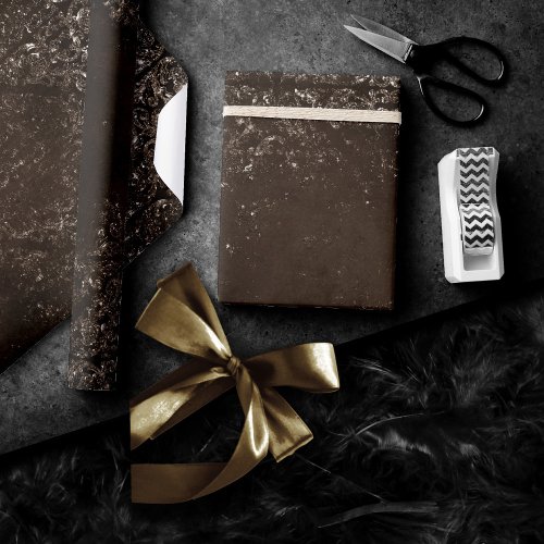 Glimmery Brown Grunge  Gorgeous Bronze Damask Wrapping Paper