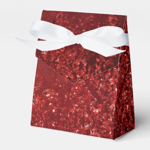 Glimmery Henna Grunge  Dark Blood Red Damask Favor Boxes