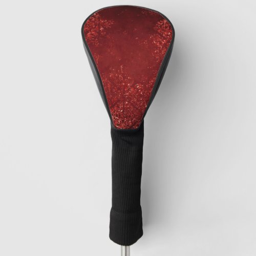 Glimmery Henna Grunge  Dark Blood Red Damask Golf Head Cover