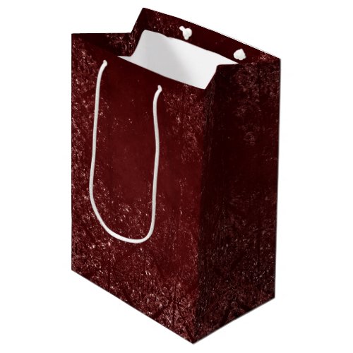 Glimmery Henna Grunge  Dark Blood Red Damask Medium Gift Bag