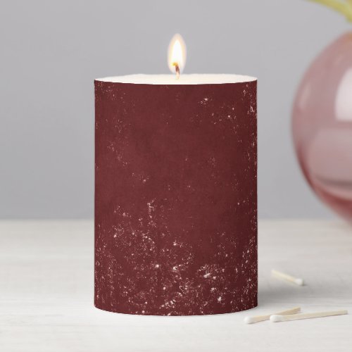 Glimmery Henna Grunge  Dark Blood Red Damask Pillar Candle