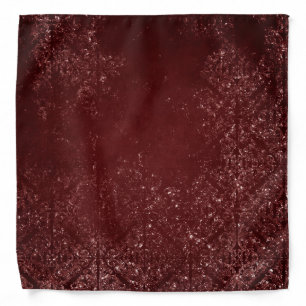Glimmery Henna Grunge Rich Blood Red Glam Damask Bandana