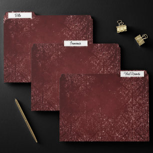 Glimmery Henna Grunge Rich Blood Red Glam Damask File Folder