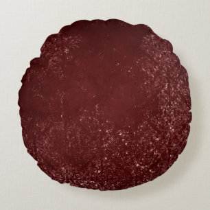 Glimmery Henna Grunge Rich Blood Red Glam Damask Round Pillow