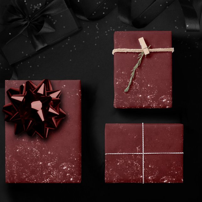 Glimmery Henna Grunge | Rich Blood Red Glam Damask Wrapping Paper Sheets (Creator Uploaded)